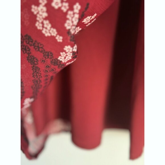 Abercrombie & Fitch Women Paisley Smocked Dress Size S Red Boho Chic Romantic - Picture 8 of 13